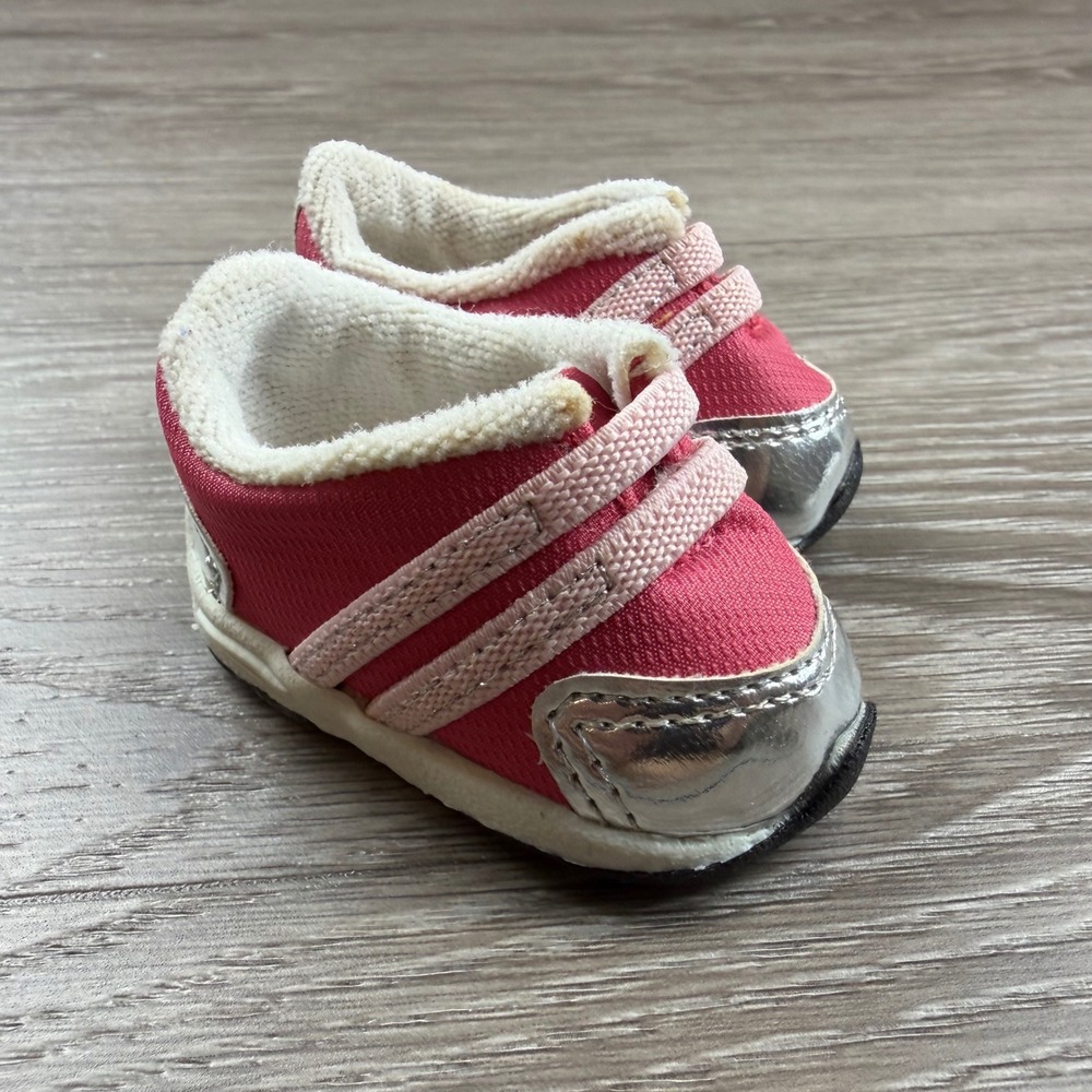 Unbranded Girls Doll Sneakers Athletic Shoes Pink Silver OS